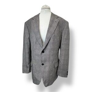 GianFranco Ruffini Mens Houndstooth Silk & Wool Woven Blend Italian Blazer, 46R
